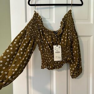 Zara cropped floral top
